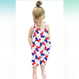 Kids Butterfly Print One Piece